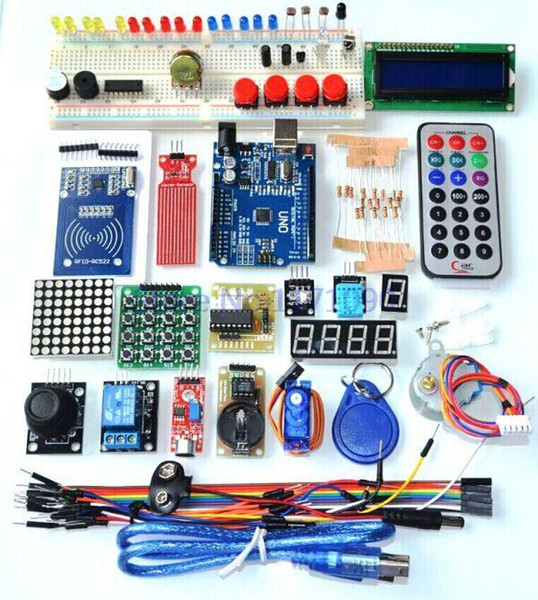 Wholesale-Upgraded Advanced Version Starter Kit the RFID learn Suite Kit LCD 1602 for Arduino UNO R3