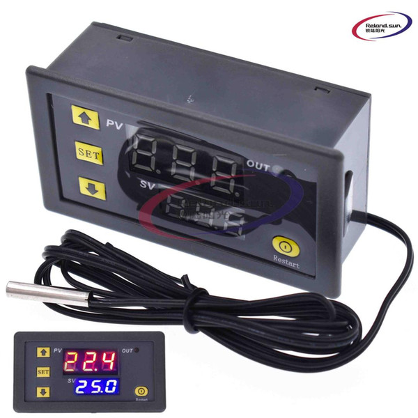 W3230 DC 12V Digital Thermostat Temperature Controller Red And Blue Display 20A -55-120 Degree Temperature Measurement Data Save