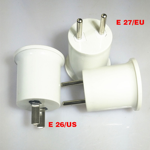 New Plug Outlet to E26 US/E27 EU Lamp Socket Ploarized Socket Adapter Converts