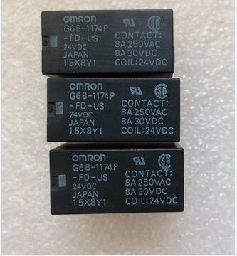 New Original Package Imported OMRON PCB power relay, G6B-1174P-FD-US-24VDC 24V, 4 feet, 5A, DC24 RELAY GEN PURPOSE SPST