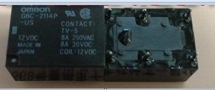 Imported OMRON relay, G6C-2114P-US-5VDC 6 pin 8A General Purpose Relays Power PCB Relay SPST-NO + -NC 5VDC