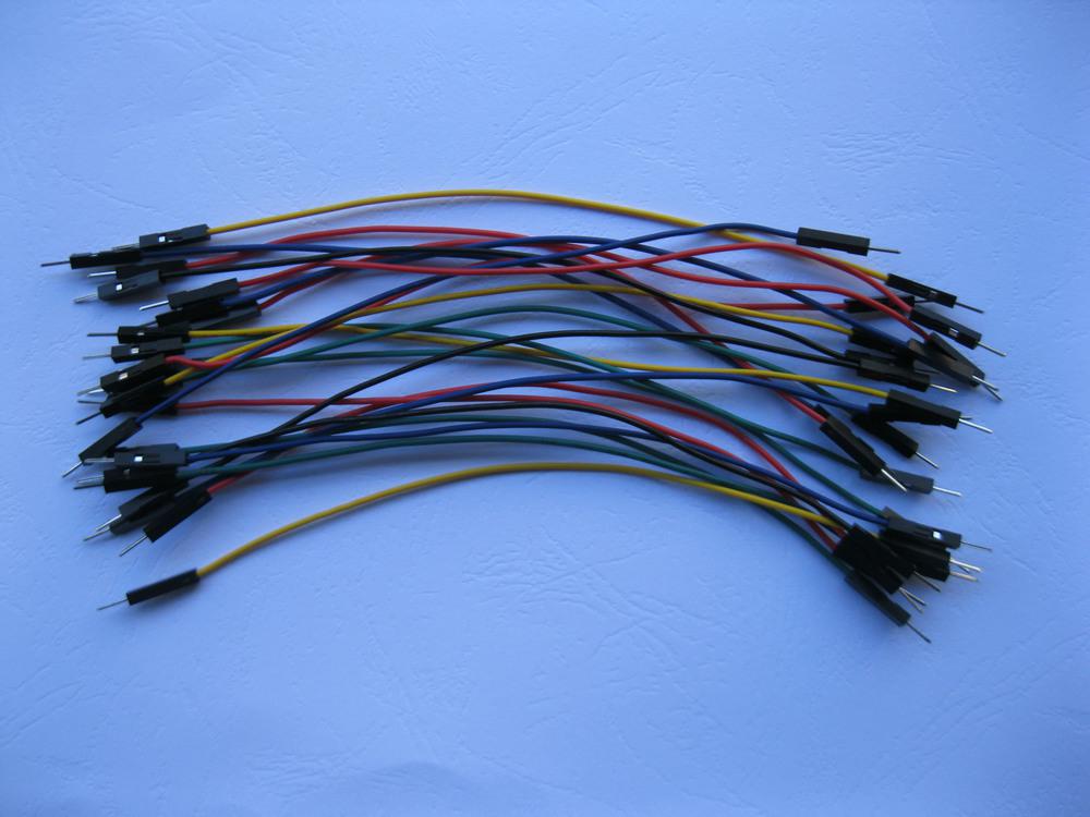 Jumper wire Pitch 2.54mm 1 Pin 26AWG Male to Male 5 color 150 mm 30 pcs