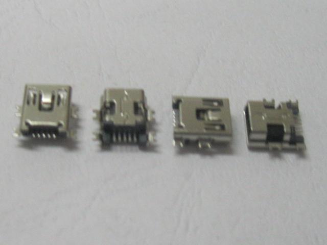 Mini 5Pin USB Female Jack SMT Sinking Plates Connector NEW 100 Pcs Per Lot HOT Sale