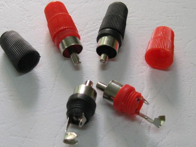 250 Pcs Solder Type RCA plug Audio Video Adapter Connector 2 Color(Red,Black)