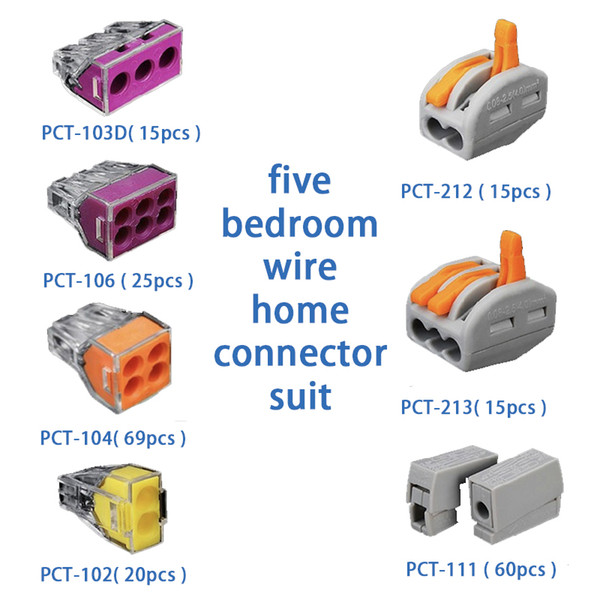 219PCS PCT-212 222-412 Compact Splicing Connector  Spring Lever Push Fit Reuseable Cable 2 Wire Universal Connector assortment kit