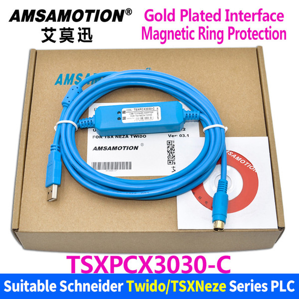 Amsamotion TSXPCX3030-C Suitable Schneider Wido/ TSX /Neza Series PLC Programming Cable TSXPCX3030 Download Cable