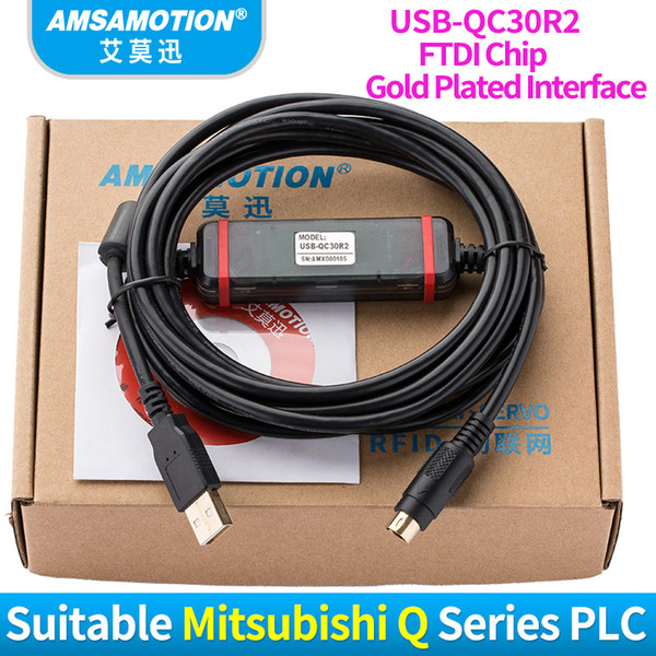 Amsamotion FTDI USB-QC30R2 Apply to Mitsubishi Q Series PLC Programming Cable Support WIN2000/WINXP/WIN7/WIN8USB