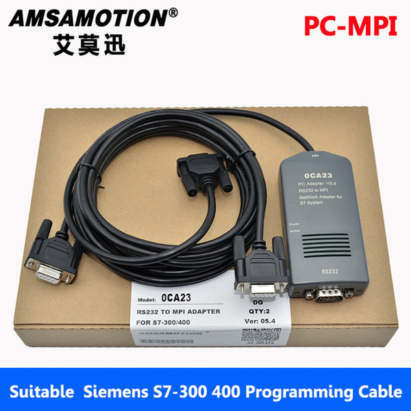 Amsamotion Black Cable PC-MPI+ Isolation Type Compatible Siemens S7-300 400 PLC programming cable 6ES7972-0CA23-0XA0 Download Line USB MPI