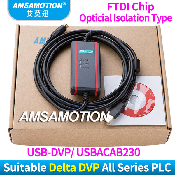 Amsamotion USB-DVP Suitable Delta DVP EH ES EC EX SS Series PLC Programming Cable USBACAB230 Download Cable