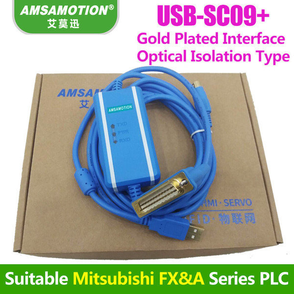 USB-SC09+ Built-in Isolation Chip Programming Cable Suitable Mitsubishi FX&A Series PLC Download cable