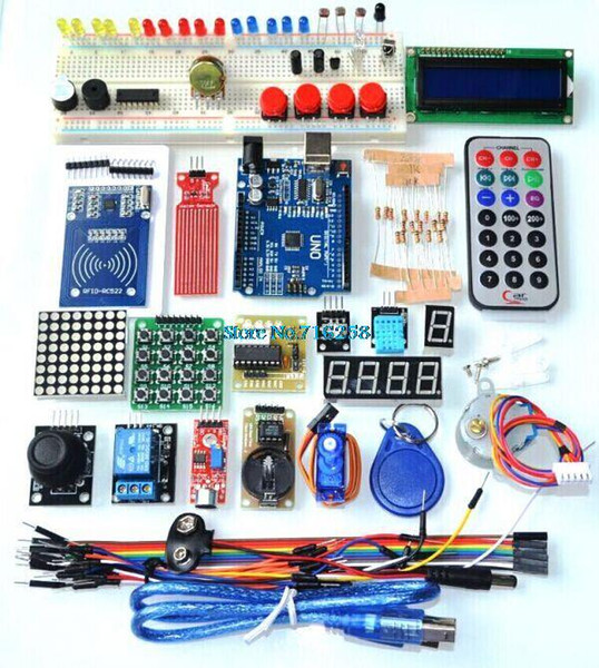 Wholesale-UNO R3 KIT Upgraded version of the Starter Kit the RFID learn Suite LCD 1602 for arduino kit