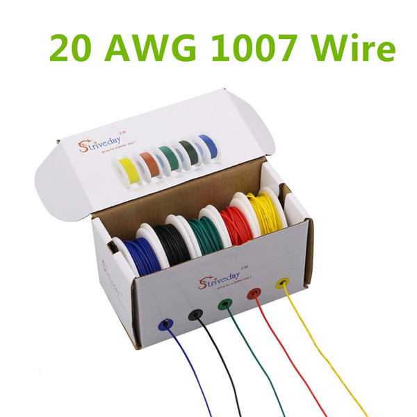 30m UL 1007 20AWG 5 color Mix box 1 box 2 package Electrical Wire Cable Line Airline Copper PCB Wire