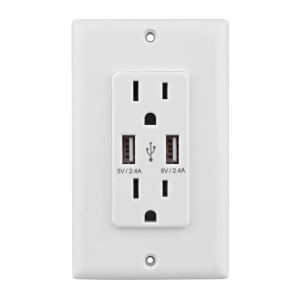 USA 4.2A 2-Port Rapid Charging USB Wall Outlet & Conventional Wall Socket Wall socket double USB charger for home room and factory