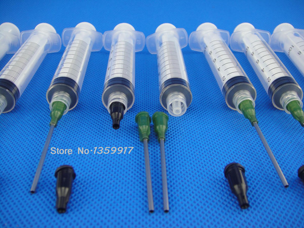 10ml Industrial Syringes with plastic with 14GA Blunt Tip Fill Needles 1.5