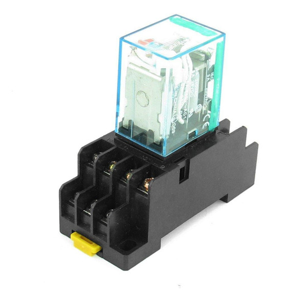 12V DC / 24V DC Coil 4PDT Plug-in Mini Power Relay MY4NJ HH54P-L 14 Pins w DYF14A Base Socket