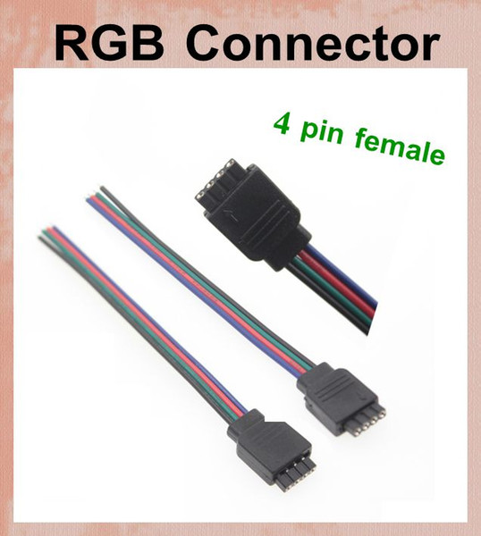 4-pin power Line Connector For 3528 5050 RGB Led Strip Light 4 pin mini jack adapter female wired cable contactor dhl free shipping DT023