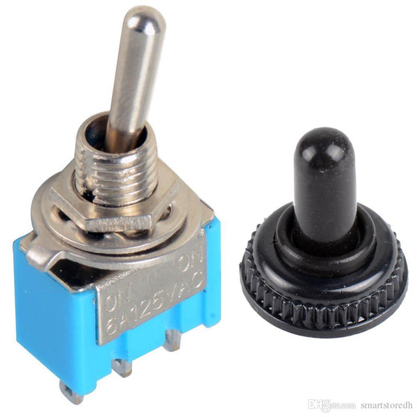 1Pc Blue 3-pin MTS-102 SPDT Miniature Toggle Switches ON-ON Waterproof Cap B00191 JUST