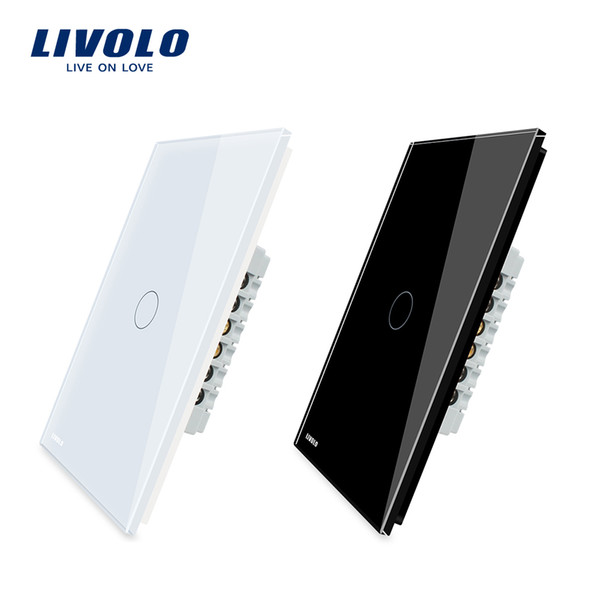 Livolo Manufacturer, AU/US standard Touch Screen Wall Light Switch, 1Gang 1 Way Universal Touch Switch 2 Colors 10pcs Wholesale Price C501-Z