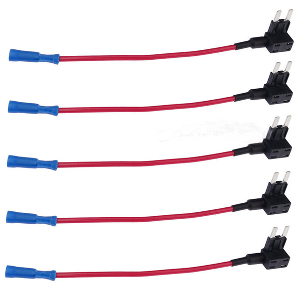 Wholesale-5 x Fuse TAP Adapter Mini (ATM APM) Blade Fuse Holder 32V for Auto Car