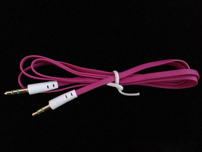 100pcs 1M noodle flat 3.5mm to 3.5mm Male to Male Stereo Aux car Audio Cable DHL FEDEX free shipping