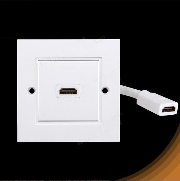 New 2 Ports HDMI Wall Face Plate Panel Repeater Connector Dual / Single Ports With Cable free shipping