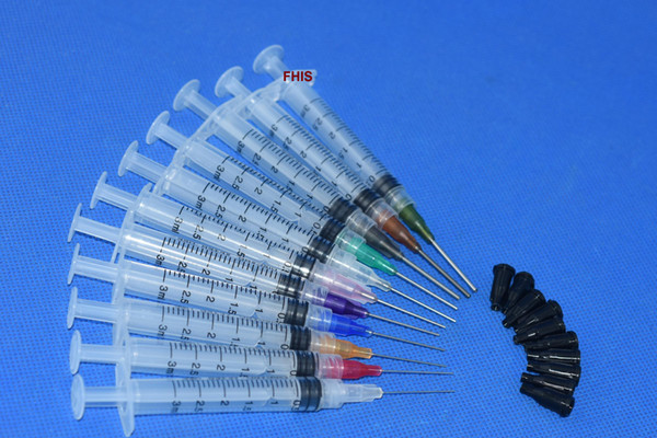 3ml Industrial Syringes with plastic Mixed size Blunt Tip Fill Dispensing Needle Total 33PCS