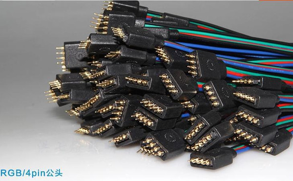 Wholesale-50 set/lot 4 PIN Male and Female RGB connector Wire Cable For 3528 5050 SMD LED Strip A0130