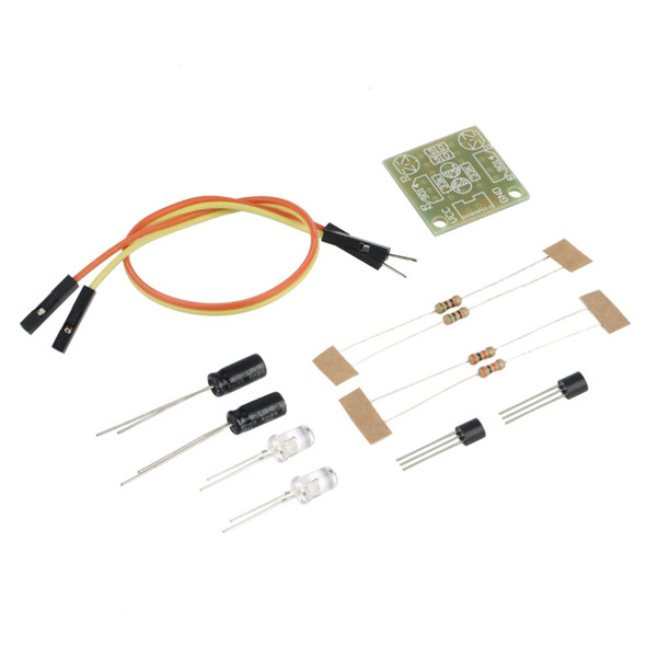 Wholesale-New 5MM LED Simple Flash Light Simple Flash Circuit Production Board DIY Kit Set Wholesale