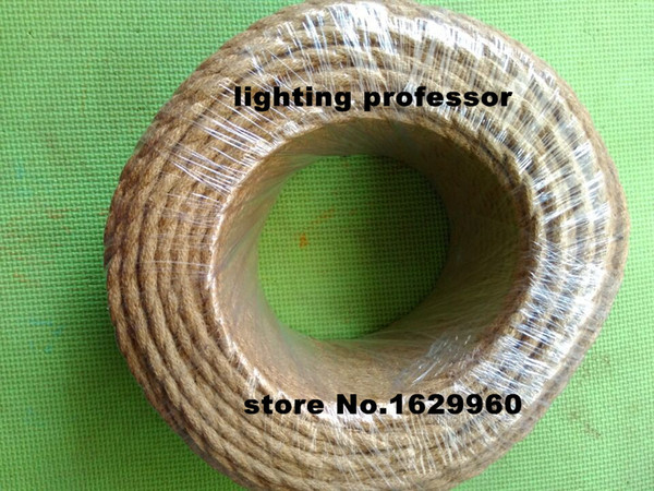 Wholesale-100m/lot 2x0.75 Vintage rope Wire Twisted Cable Retro Braided Electrical Wire DIY pendant lamp wire vintage lamp cord