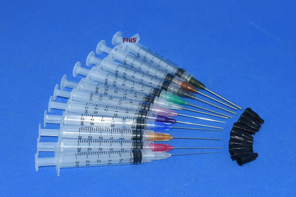 3ml Industrial Syringes with plastic 1.5in Mixed size Blunt Tip Fill Dispensing Needle Total 33PCS