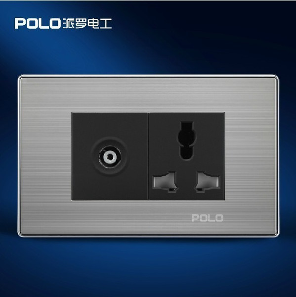 Free Shipping, POLO luxury wall socket panel,110~250V, 3-hole TV Multifunction socket, power electrical outlet, plug Smart Home