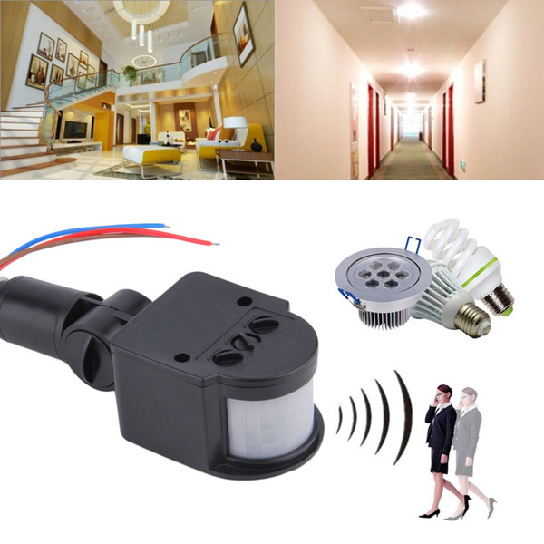 2017 Automatically 5~10m Infrared PIR Motion Sensor Switch 3 Lines Black AC220V Body Sensor Infrared Switch Worldwide Wholesale