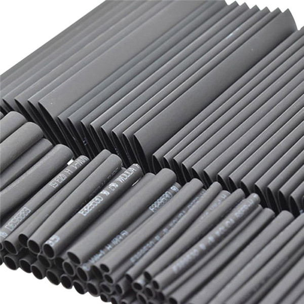 127pc Black Heat Shrink Tube Assortment Wrap Electrical Insulation Cable Tubing