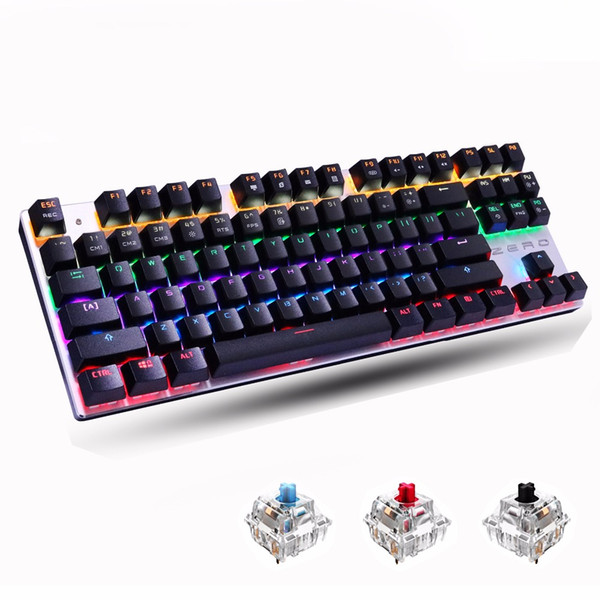 Zuoya Edition Mechanical Keyboard 87 keys Blue Switch Gaming Keyboards for Tablet Desktop