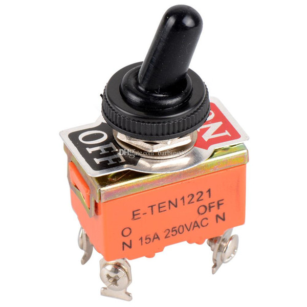 Orange Heavy Duty SPST 4 Terminal ON/OFF Toggle Switch W/Waterproof Cap Boot B00279 SPDH