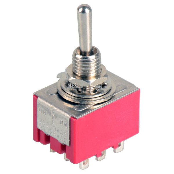 New 9-Pin Mini Toggle Switch 3PDT 2 Position ON-ON 2A250V/5A125VAC MTS-302 B00276 SPDH