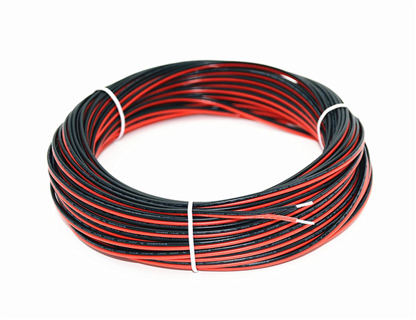 Cable 2pin cable for single color 5050 3528 5630 3014 2835 led strip,600m/lot,600m long , red and black wire