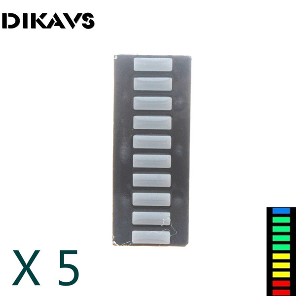 5pcs/lot 10 Grid Digital Segment 4 Color LED Display Light Bar Flat Tube Super Bright for Arduino ~ (Red Yellow Green Blue)