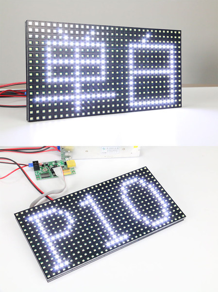free shipping 20pcs p10 semi-outdoor LED display white color SMD p10 display module+2pcs power supply+wifi controller card