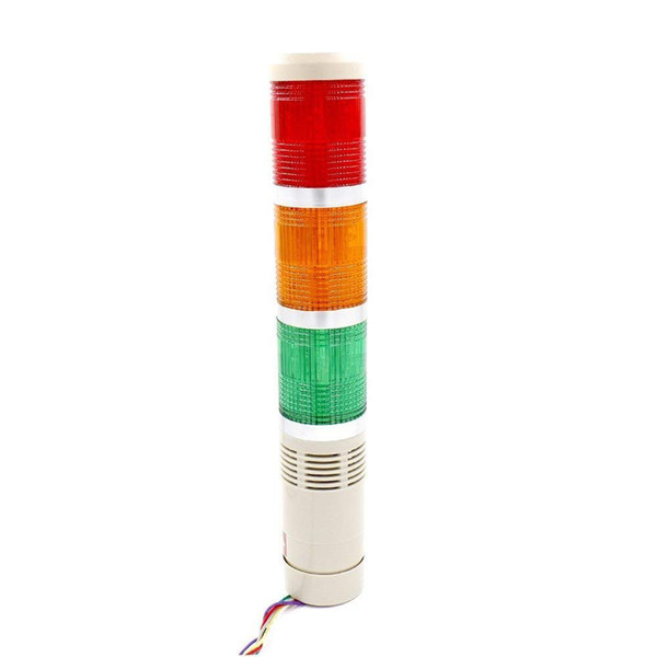Industrial Lamp Post LED Alarm Circular Tower Lamp Indicator Continuous Light Light Warning Lamp Buzzer Red Green Yellow DC 12V