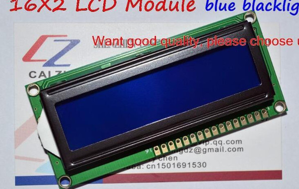-Free Shipping LCD1602 1602 module Blue screen 16x2 Character LCD Display Module HD44780 Controller blue blacklight