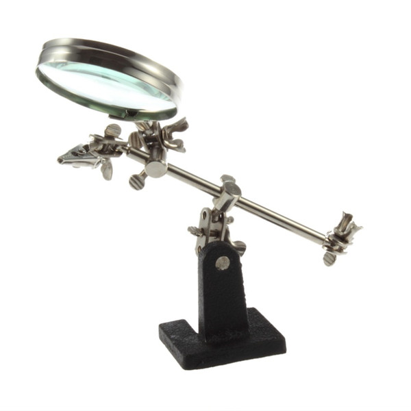 5X Multi-function electric machine soldering iron holder table magnifying glass Third hand magnifier / auxiliary clamp magnifier 65MM