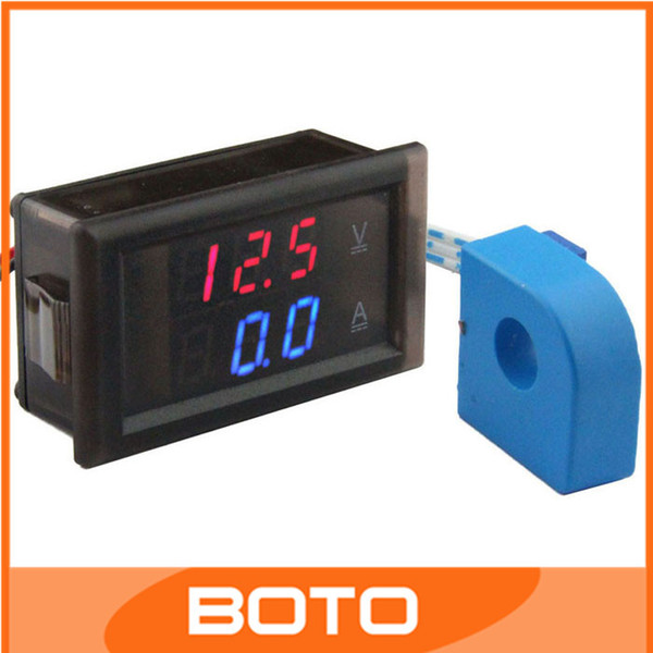 Wholesale-Industry Voltage Current Measure Meter 100V Voltage 50A Current Double Measure Panel Meter Digital Volt Amp Meter #200963