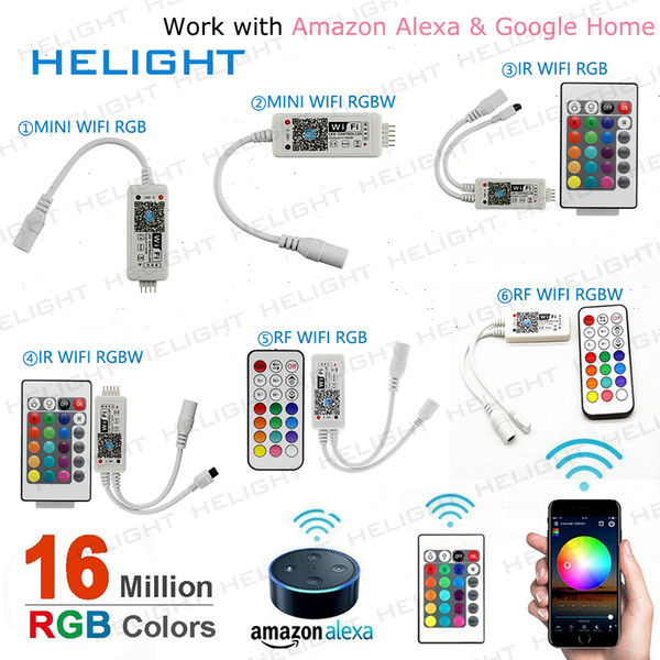 WIFI Bluetooth single color RGB RGBW strip controller IR24K/RF21K Music controller Phone APP/Voice Control for LED Strip
