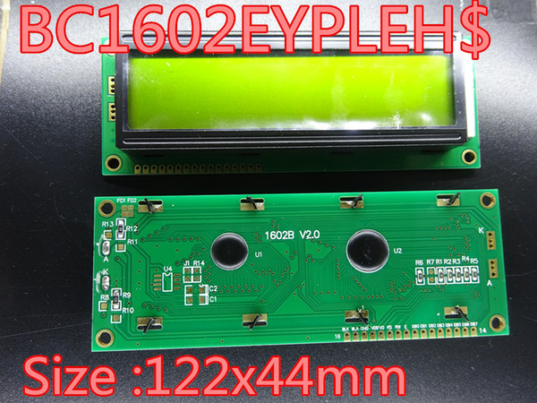 1 pc New BC1602EYPLEH$ 1602B yellow screen LCD/LCM Module 3.3v 122x44mm In Stock Free Shipping