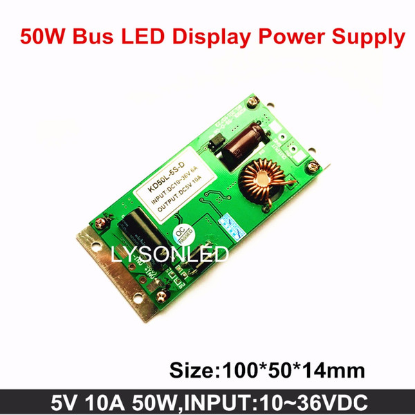 5v 10a 50w Bus Led Message Display Slim Power Supply , 24vdc Input Voltageultra P10 Led Display Power Supply