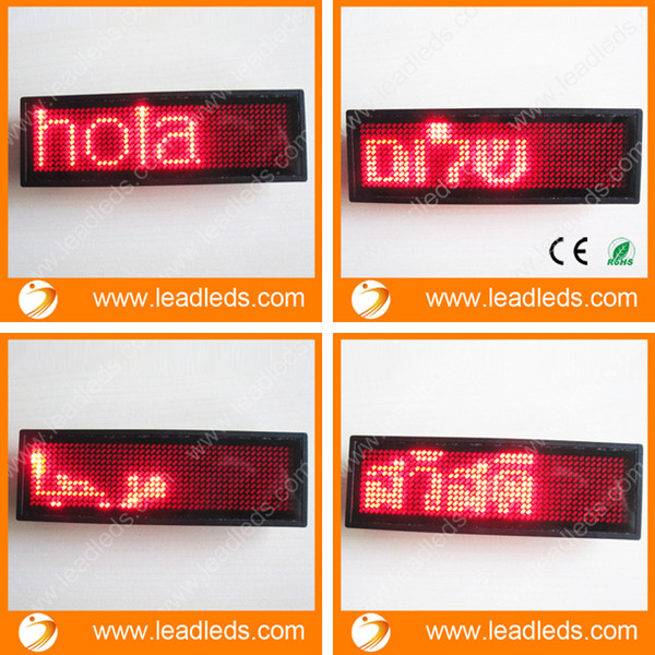2016 New RED LED Name Badge Tag Programmable Sign Moving LED Message Display