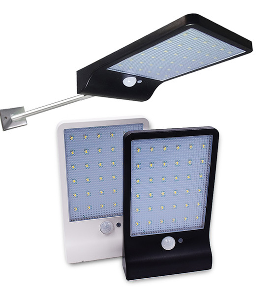450Lumens Upgraded 36LED Solar Light Three Modes Black White Waterproof Outdoor Garden Wall Fence Lamp With Mounting Pole Or Not