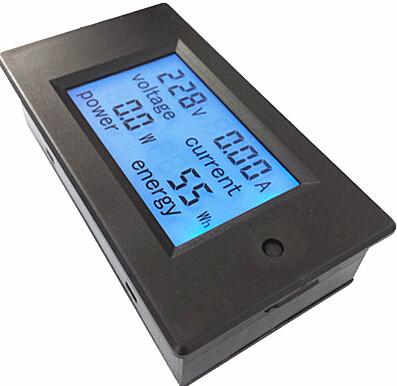 New Voltage Current Power Energy Meter AC 80-260V/20A Voltmeter Ammeter with Blue Backlight Overload Alarm Function for Indoor