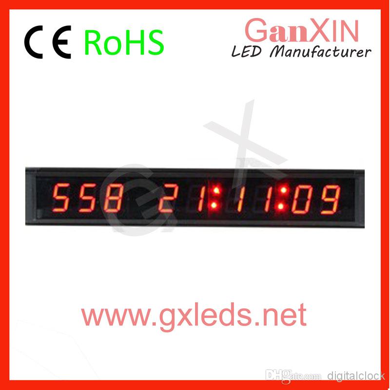 [Ganxin]Wholesale1 inch 9 Digit High Quality Red Tube Led Clock Day Countdown 999 Days Timing Wall Clock with Indoor Led Display
